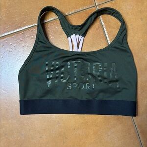 Victorias Secret Sport Olive Green, black, pink sexy straps on the back NEW